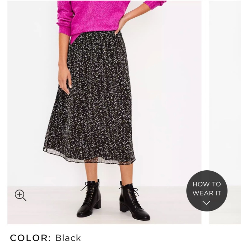LOFT Shimmer Midi Skirt
